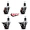 Service Caster 3'' Maroon Poly Wheel Swivel 1-1/2'' Expanding Stem Caster Set 2 Brakes, 4PK SCC-EX20S314-PPUB-MRN-2-PLB-2-112 - alternate 5